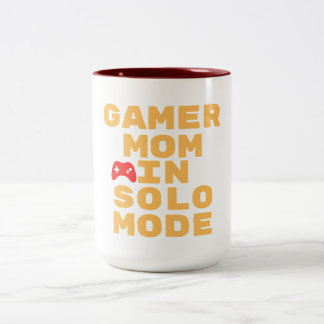Taza Bicolor Diseño de juego en modo solo para mamá jugadora