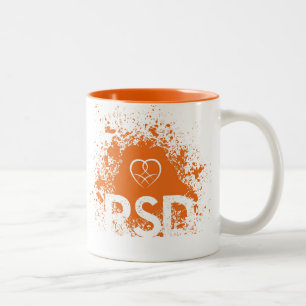 Taza Bicolor Diseño de la cinta y del corazón de la pintura d