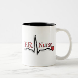 Taza Bicolor Diseño de la enfermera QRS del ER