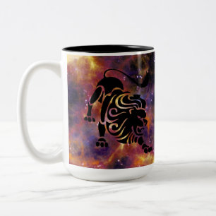 Taza Bicolor Diseño de la galaxia del zodiaco de Leo – Horóscop