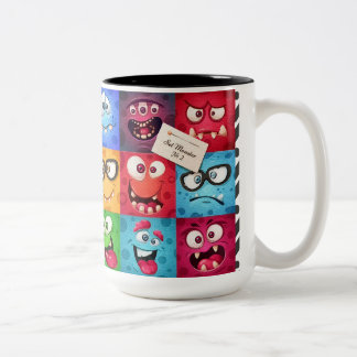 Taza Bicolor Diseño de la imagen de múltiples caras Expresiones
