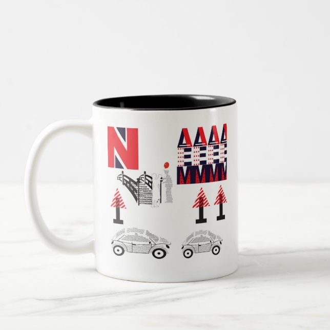 Taza Bicolor Diseño de letras (Izquierda)