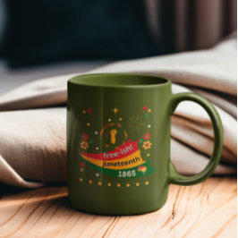Taza Bicolor Diseño de libertad en negro del 1865 de junio libr