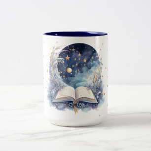 Taza Bicolor Diseño de libros celestes