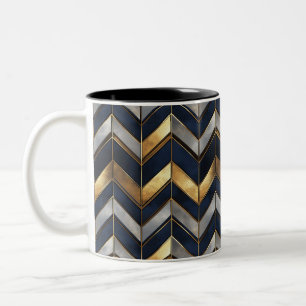 Taza Bicolor "Diseño de lujo Art Deco: oro, plata y azul