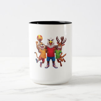 Taza Bicolor Diseño de Mascota de Equipo Deportivo de Animales