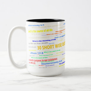 Taza Bicolor diseño de mug, 30 preguntas sobre la existencia