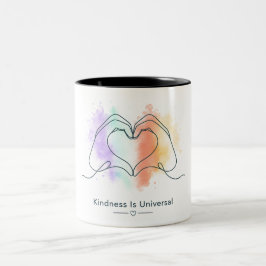 Taza Bicolor Diseño de Orgullo Corazón Universal de Amabilidad