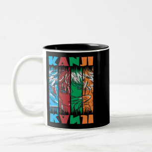 Taza Bicolor diseño de pancarta de Kanji japonés