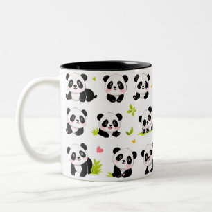 Taza Bicolor Diseño de Pandas