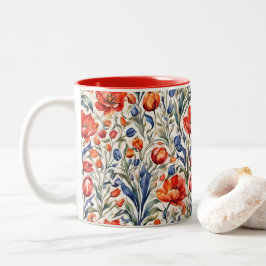 Taza Bicolor Diseño de patrón de WC de Tulip Bloomers