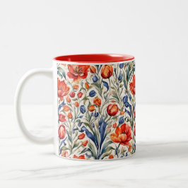 Taza Bicolor Diseño de patrón de WC de Tulip Bloomers