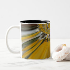 Taza Bicolor Diseño de patrones de flores amarillas doradas