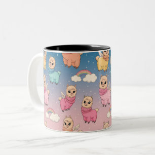 Taza Bicolor Diseño de patrones mágicos de unicornio y estrella