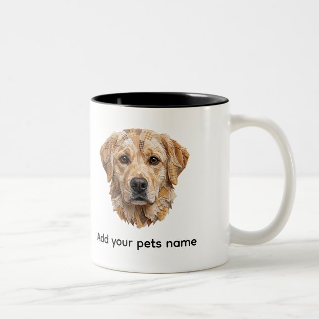 Taza Bicolor Diseño de perro Labrador adorable (Derecha)