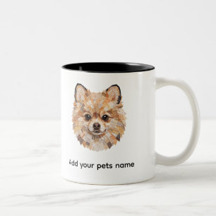 Taza Bicolor Diseño de perro pomerania