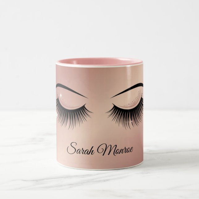 Taza Bicolor Diseño de Pestañas de Lujo (Centro)