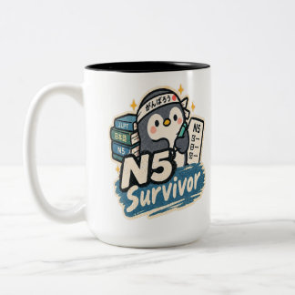 Taza Bicolor Diseño de pingüino lindo superviviente N5