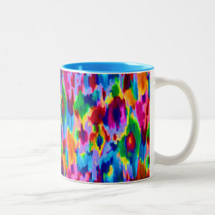 Taza Bicolor Diseño de pintura abstracta de color