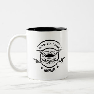 Taza Bicolor Diseño de Quadcopter del abejón de la repetición