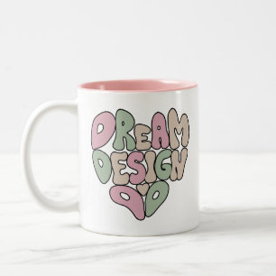 Taza Bicolor Diseño de Sueño Hacer Tipografía de Letras a Mano