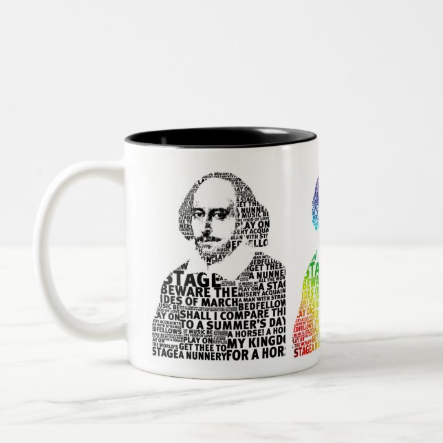 Taza Bicolor Diseño de texto de Shakespeare (Izquierda)