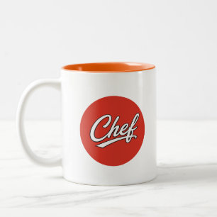 Taza Bicolor Diseño de tipografía de guión de chef minimalista
