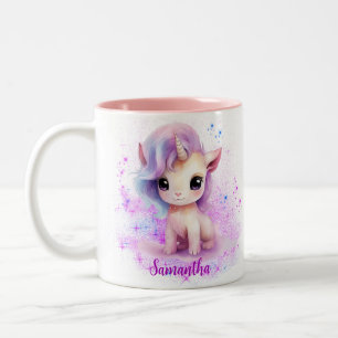 Taza Bicolor Diseño de Unicornio Personalizado