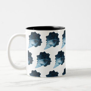 Taza Bicolor Diseño de vectores de conchas marinas etéreos