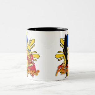 Taza Bicolor Diseño del chica de Filipinas