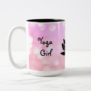 Taza Bicolor Diseño del Chica de yoga Namaste