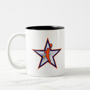 Taza Bicolor Diseño del logo de la Estrella de Baloncesto Femen