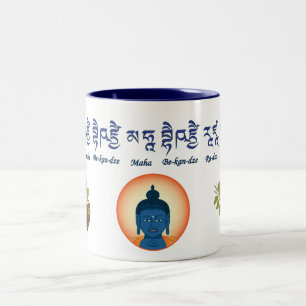Taza Bicolor diseño del mantra de curación del Buda de la Medic