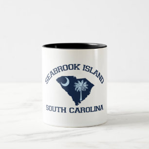 Taza Bicolor Diseño del "mapa" de la isla de Seabrook