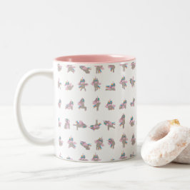 Taza Bicolor Diseño del patrón de los polos de yoga de unicorni
