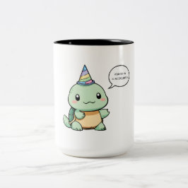 Taza Bicolor Diseño divertido de tortuga "Alcancé mi punto máxi