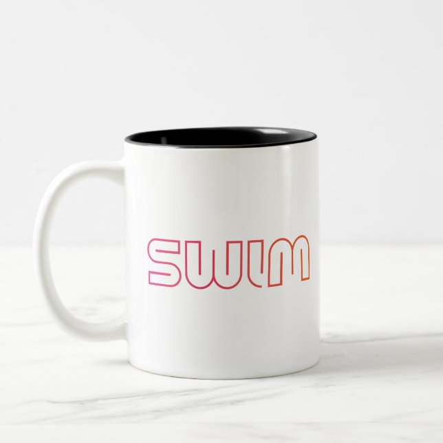 Taza Bicolor Diseño divertido para nadar (Izquierda)