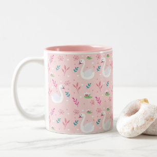 Taza Bicolor Diseño elegante de cisne