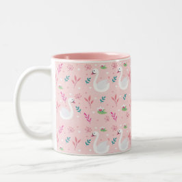 Taza Bicolor Diseño elegante de cisne