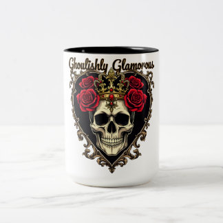 Taza Bicolor Diseño elegante de Halloween con glamour