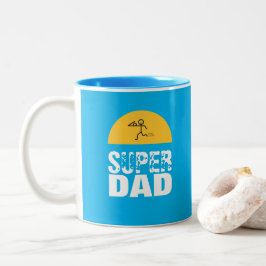Taza Bicolor Diseño elegante "SUPER DAD" Deseos Personalizados