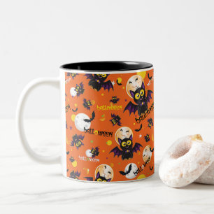 Taza Bicolor Diseño espeluznante de Halloween con colmillos de 