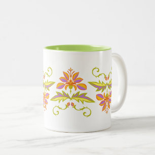 Taza Bicolor Diseño floral