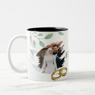 Taza Bicolor Diseño Floral Elegante para Regalos de Damas de Ho