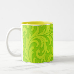 Taza Bicolor diseño floral retro
