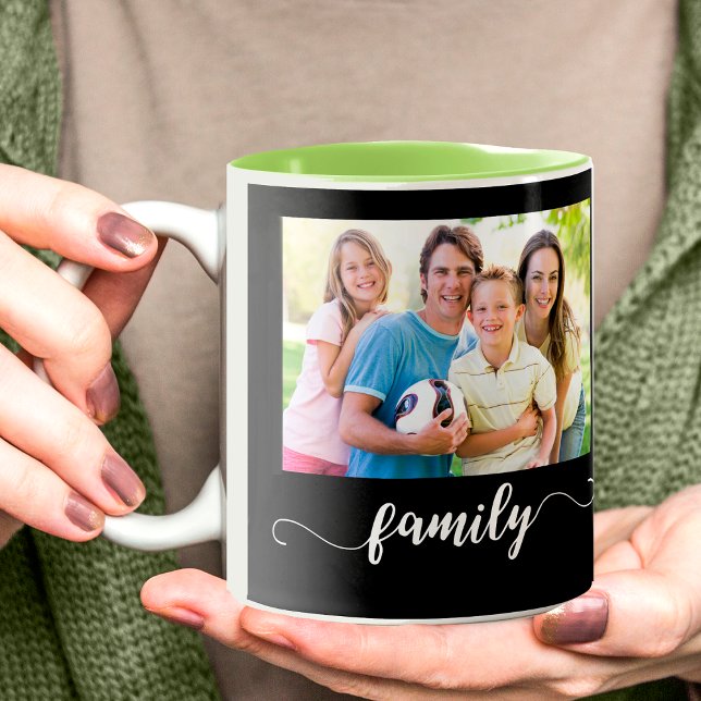 Taza Bicolor Diseño fotográfico familiar (Subido por el creador)