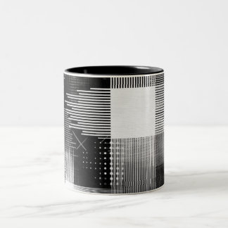 Taza Bicolor Diseño geométrico abstracto