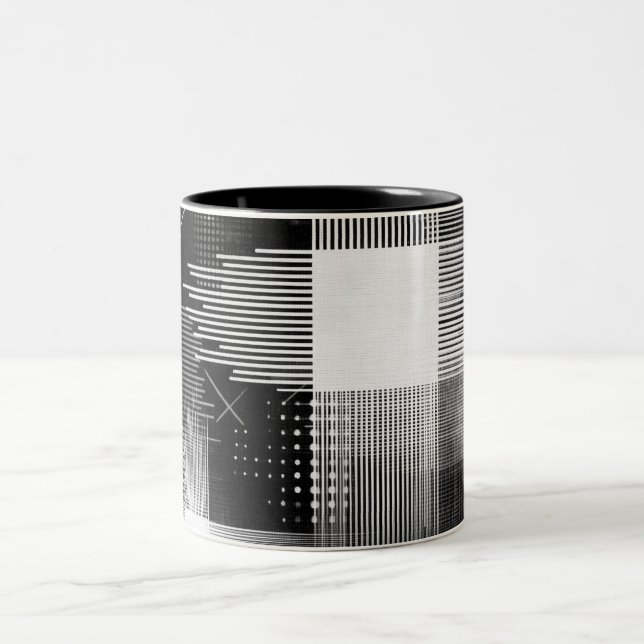 Taza Bicolor Diseño geométrico abstracto (Centro)
