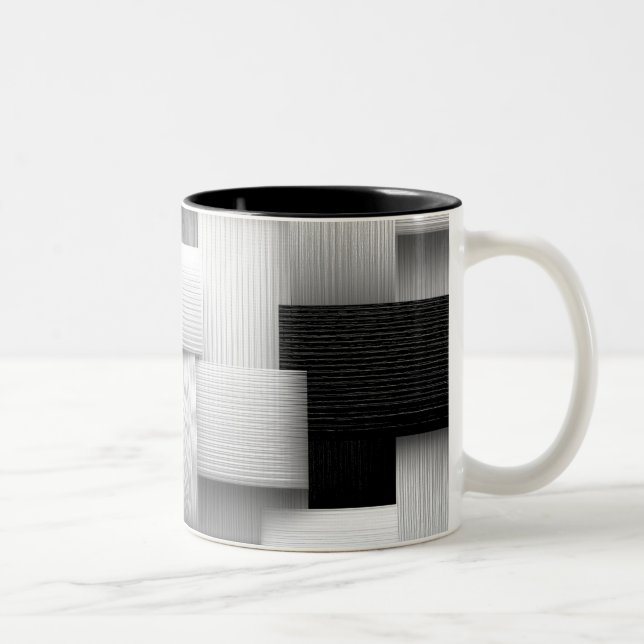 Taza Bicolor Diseño geométrico abstracto (Derecha)