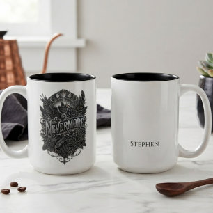 Taza Bicolor Diseño gótico barroco de ónix temperamental